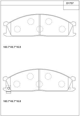 KD1757 ASIMCO Комплект тормозных колодок, дисковый тормоз