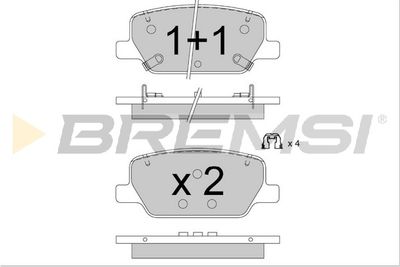 BP3881 BREMSI Комплект тормозных колодок, дисковый тормоз
