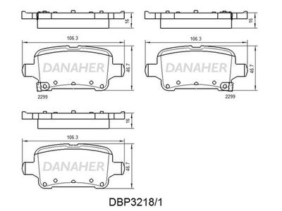 DBP32181 DANAHER Комплект тормозных колодок, дисковый тормоз