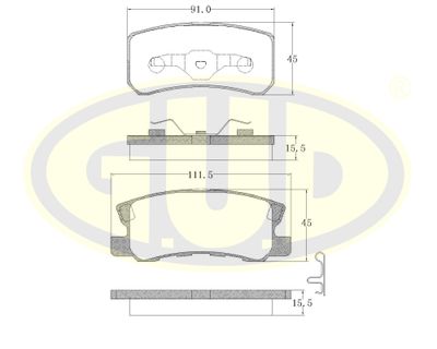 GBP880122 G.U.D. Комплект тормозных колодок, дисковый тормоз