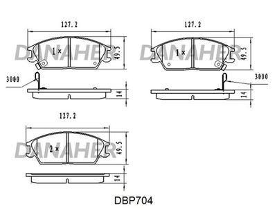 DBP704 DANAHER Комплект тормозных колодок, дисковый тормоз