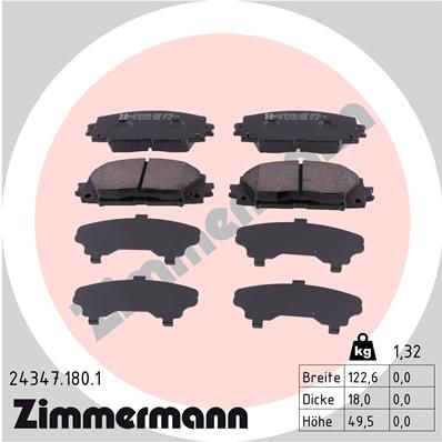 243471801 ZIMMERMANN Комплект тормозных колодок, дисковый тормоз