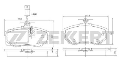 BS2541 ZEKKERT Комплект тормозных колодок, дисковый тормоз