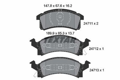 2471101 TEXTAR Комплект тормозных колодок, дисковый тормоз