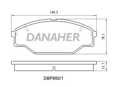 DBP9501 DANAHER Комплект тормозных колодок, дисковый тормоз