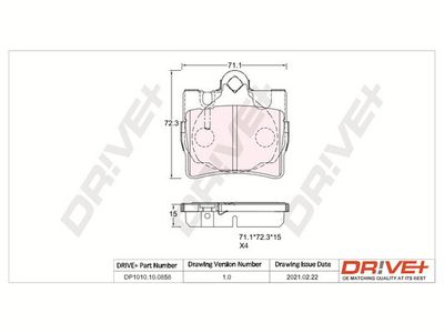 DP1010100858 Dr!ve+ Комплект тормозных колодок, дисковый тормоз