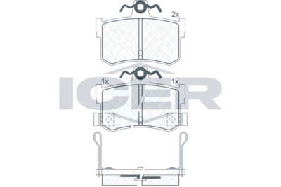 180995 ICER Комплект тормозных колодок, дисковый тормоз