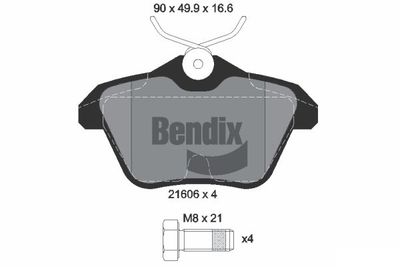BPD1817 BENDIX Braking Комплект тормозных колодок, дисковый тормоз