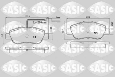 6216085 SASIC Комплект тормозных колодок, дисковый тормоз