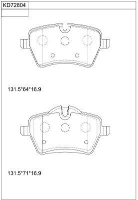 KD72804 ASIMCO Комплект тормозных колодок, дисковый тормоз