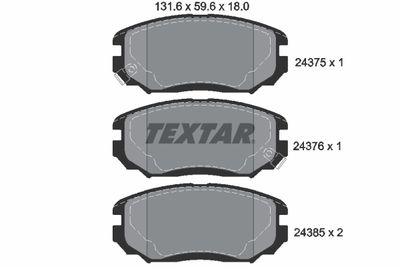 2437501 TEXTAR Комплект тормозных колодок, дисковый тормоз