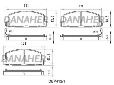DBP4121 DANAHER Комплект тормозных колодок, дисковый тормоз