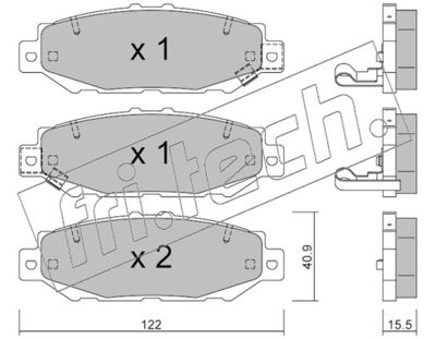 7750 fri.tech. Комплект тормозных колодок, дисковый тормоз