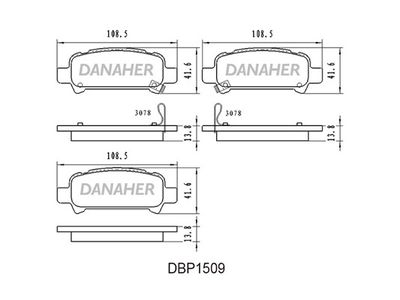 DBP1509 DANAHER Комплект тормозных колодок, дисковый тормоз