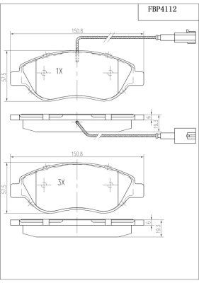 FBP4112 FI.BA Комплект тормозных колодок, дисковый тормоз