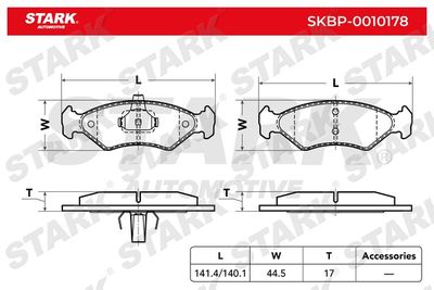 SKBP0010178 Stark Комплект тормозных колодок, дисковый тормоз