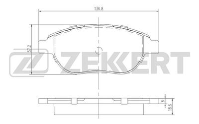 BS1447 ZEKKERT Комплект тормозных колодок, дисковый тормоз