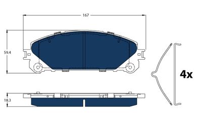 GDB3484BTE TRW Комплект тормозных колодок, дисковый тормоз