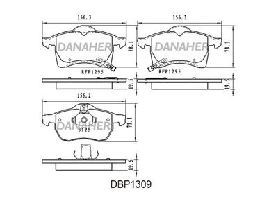 DBP1309 DANAHER Комплект тормозных колодок, дисковый тормоз