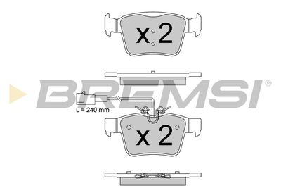 BP3870 BREMSI Комплект тормозных колодок, дисковый тормоз