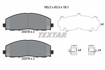 2537801 TEXTAR Комплект тормозных колодок, дисковый тормоз