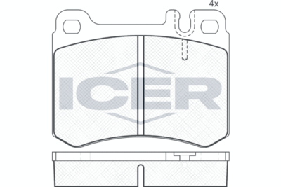 180685 ICER Комплект тормозных колодок, дисковый тормоз