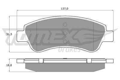 TX1464 TOMEX Brakes Комплект тормозных колодок, дисковый тормоз