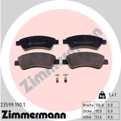 235991901 ZIMMERMANN Комплект тормозных колодок, дисковый тормоз