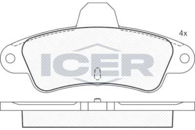 180918 ICER Комплект тормозных колодок, дисковый тормоз