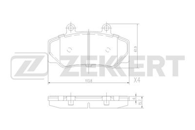 BS3004 ZEKKERT Комплект тормозных колодок, дисковый тормоз