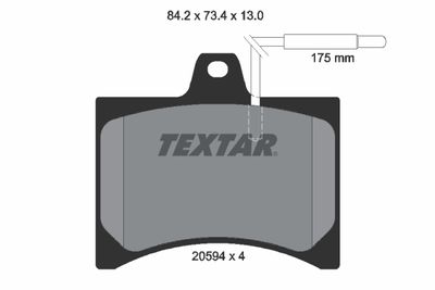 2059403 TEXTAR Комплект тормозных колодок, дисковый тормоз
