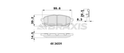 AB0483 BRAXIS Комплект тормозных колодок, дисковый тормоз