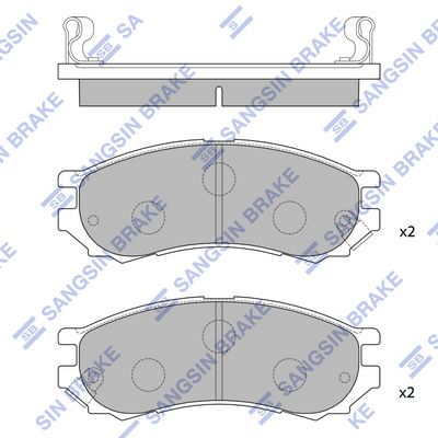 SP1128 Hi-Q Комплект тормозных колодок, дисковый тормоз