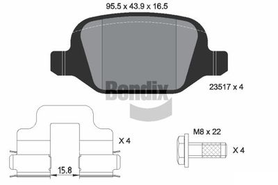 BPD1191 BENDIX Braking Комплект тормозных колодок, дисковый тормоз