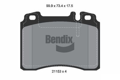 BPD1755 BENDIX Braking Комплект тормозных колодок, дисковый тормоз