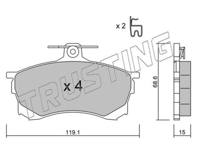 2590 TRUSTING Комплект тормозных колодок, дисковый тормоз