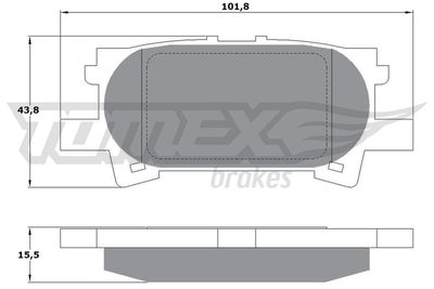 TX1764 TOMEX Brakes Комплект тормозных колодок, дисковый тормоз