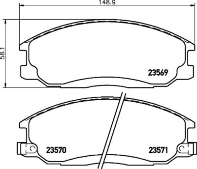 8DB355027691 HELLA Комплект тормозных колодок, дисковый тормоз