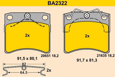 BA2322 BARUM Комплект тормозных колодок, дисковый тормоз