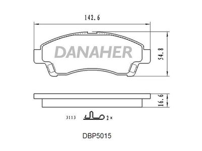DBP5015 DANAHER Комплект тормозных колодок, дисковый тормоз