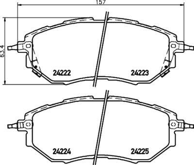 8DB355028311 HELLA Комплект тормозных колодок, дисковый тормоз