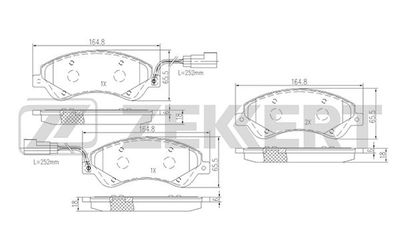 BS1681 ZEKKERT Комплект тормозных колодок, дисковый тормоз