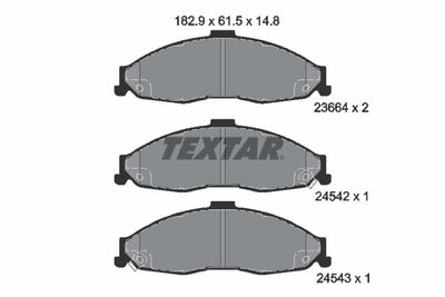 2366401 TEXTAR Комплект тормозных колодок, дисковый тормоз