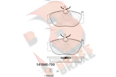 RB1046700 R BRAKE Комплект тормозных колодок, дисковый тормоз