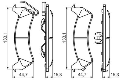 0986494348 BOSCH Комплект тормозных колодок, дисковый тормоз