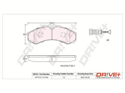 DP1010101046 Dr!ve+ Комплект тормозных колодок, дисковый тормоз