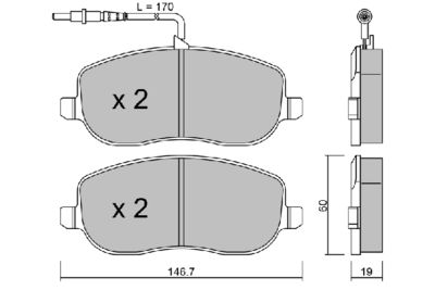 BPFI1023 AISIN Комплект тормозных колодок, дисковый тормоз