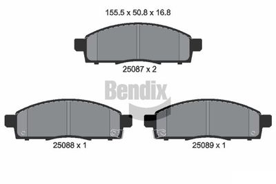BPD1274 BENDIX Braking Комплект тормозных колодок, дисковый тормоз