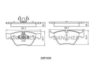 DBP1956 DANAHER Комплект тормозных колодок, дисковый тормоз