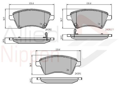 ADB31513 COMLINE Комплект тормозных колодок, дисковый тормоз